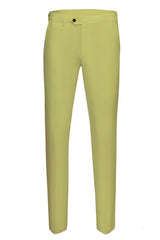 Newinlook Stylish Yellow Three-Piece Groom and Groomsmen Suit with Peaked Lapel