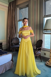 Stunning Off the Shoulder Sleeveless Long Formal Dress With Pleated