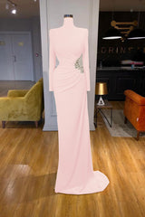 Newinlook Long Sleeves High-Neck Mermaid Evening Dress