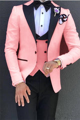 Newinlook Classic Pink Tuxedos Prom Suits - Gorgeous Three Pieces, Best Prom Suits