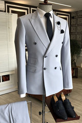 Newinlook New Arrival Double-Breasted Peaked Lapel Wedding Suit for Men