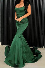 Newinlook Spaghetti-Straps Green Mermaid Evening Dress