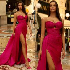 Newinlook Charming Rose Strapless Spit Sweep Evening Dress