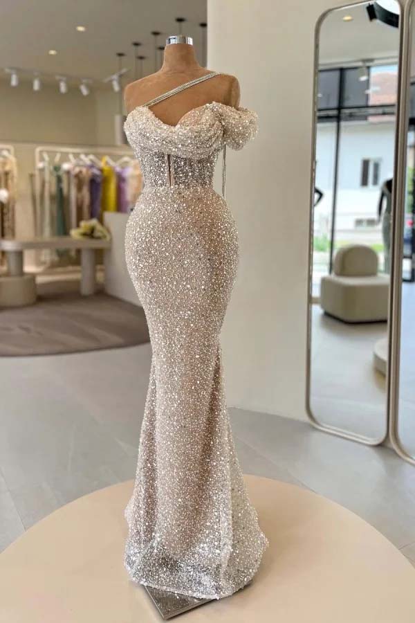 Newinlook Beaded Sequins Mermaid Evening Dress