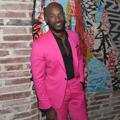 Newinlook Fuchsia Prince Suit - Fashionable Shawl Lapel, One Button for Groom