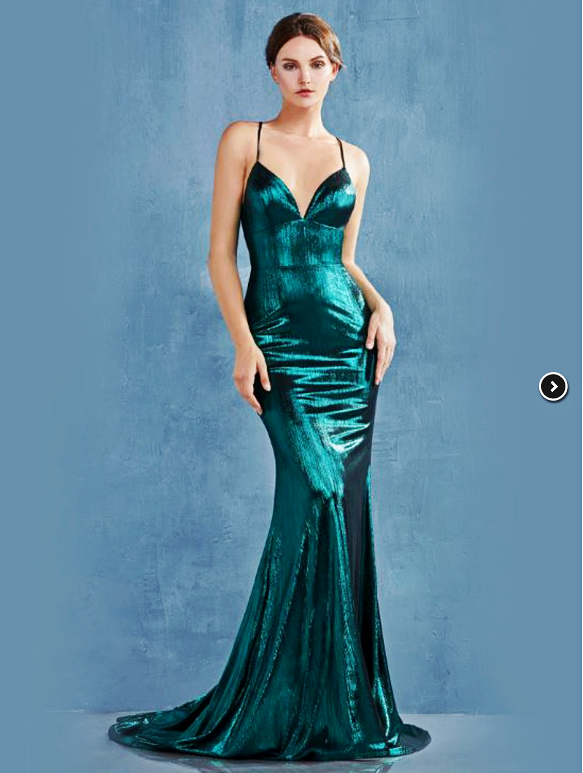 Newinlook Green Chic Sleeveless Spaghetti Strap Long Evening Dress