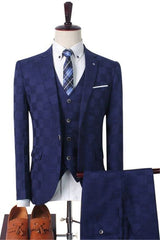 Newinlook Dark Red Marriage Suit - Three-Piece Prom Tuxedo for Men