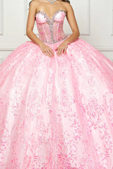 Sweetheart Neckline Ball Gown Beaded Sequins & Tulle Quinceanera Dress for Sweet 16 & Birthday Parties