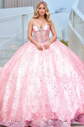 Sweetheart Neckline Ball Gown Beaded Sequins & Tulle Quinceanera Dress for Sweet 16 & Birthday Parties