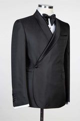 Newinlook Glamorous Black Wedding Suit Outfits for Groom 2024 with Shawl Lapel