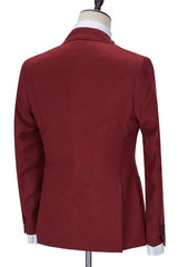 Newinlook Red Three-Piece Business Evening Suit with Peaked Lapel for Men