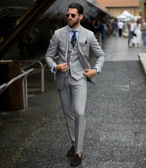 Newinlook Classic Grey Suits for Prom, Three Pieces Groom Suit on Sale
