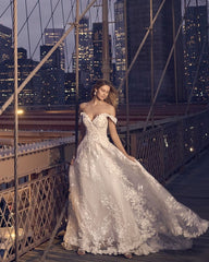 Newinlook White Off-The-Shoulder Sweetheart Lace Evening Dress