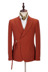 Newinlook New Arrival Orange Blazer for Groom with Peaked Lapel