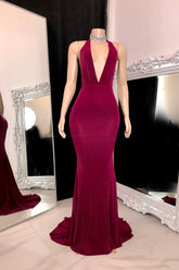 Newinlook Chic Halter Sleeveless Long Evening Dress