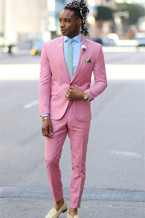 Newinlook Classic Santiago Pink Two-Piece Tuxedo with Notched Lapel for Wedding