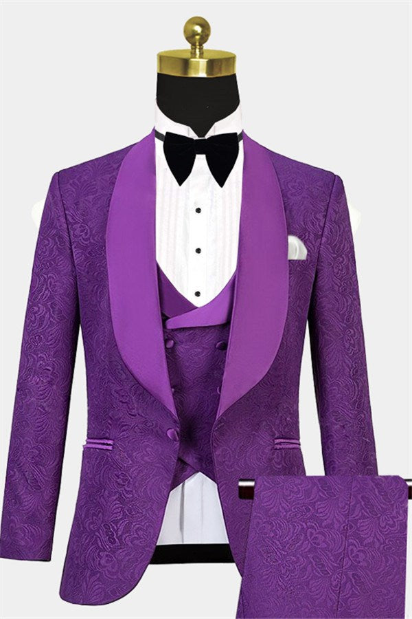 Newinlook Violet Wedding Guest Suit - Classic Jacquard, Three Pieces