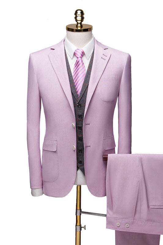 Newinlook Stylish Purple Notched Collar Three-Piece Wedding Suit