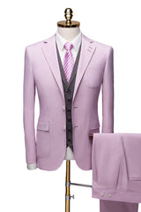 Newinlook Purple Tuxedo Prom Notched Collar Outfits for Men, Three Pieces