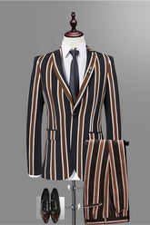 Newinlook Gentle Black Striped Prom Attire for Men 2024 Online