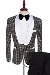 Newinlook Fashion Black and White Shawl Lapel Prom Suit, Female Tuxedo