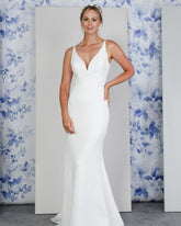 Lace Back Spaghetti Strap White Chiffon Sleeveless Mermaid Formal Dress