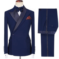 Newinlook Fashionable Dark Navy Formal Dinner Suit with Peaked Lapel