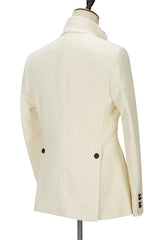 Newinlook Handsome White Men’s Wearhouse One-Button Wedding Suit