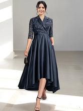 V-Neck Tea-Length Sheath/Column Dresses for the Mother of the Bride