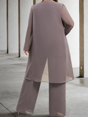 Beautiful Mother of the Bride Pantsuits in Chiffon with Jacket