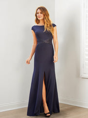 Mother of the Bride Column/Sheath Dresses Featuring Split Sides and Sequins