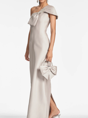 One-Shoulder Floor-Length Sheath/Column Mother of the Bride Dress