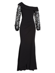 One-shoulder Trumpet/Mermaid Floor-Length Mother of the Bride & Groom Dress with Applique