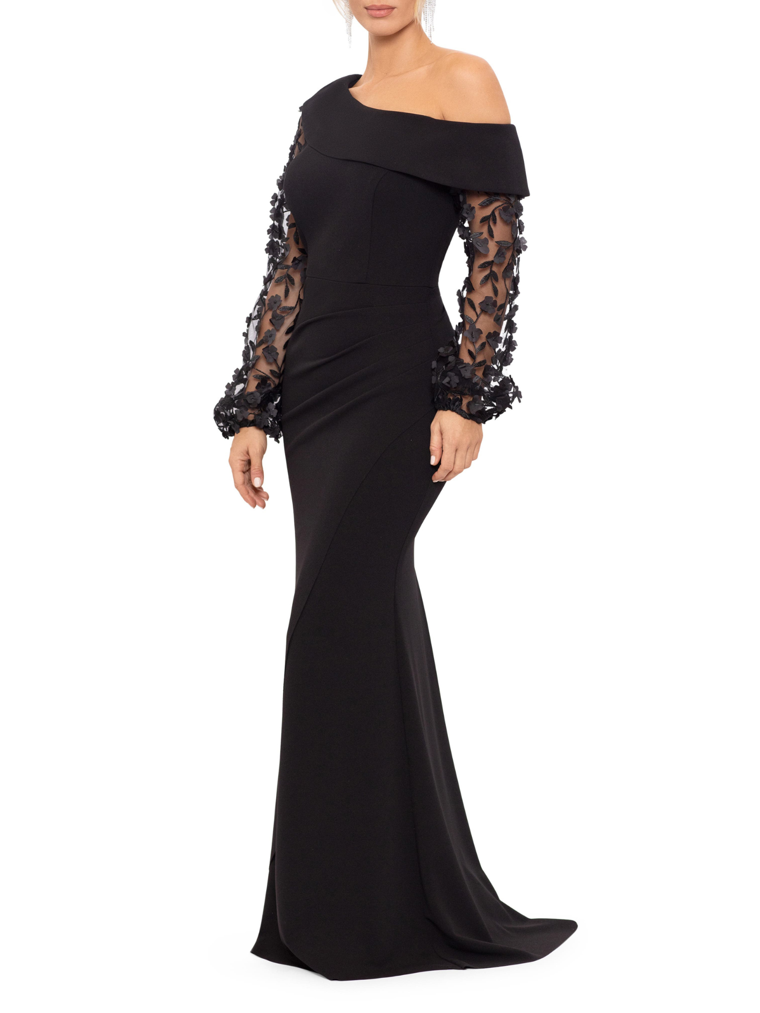 One-shoulder Trumpet/Mermaid Floor-Length Mother of the Bride & Groom Dress with Applique