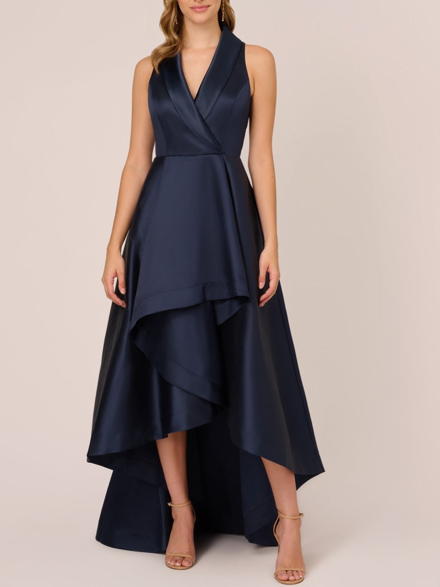 V-Neck Sleeveless A-Line Princess Asymmetrical Dress for Mother of the Bride & Groom