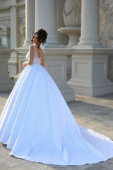 Fabulous Floor-Length Straps Sleeveless V-Neck Beadings Ball Gown Wedding Dresses with Lace