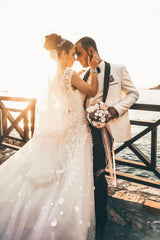 Beautiful Summer Bohi Chiffon Flowy sleeveless Tulle Wedding Dress