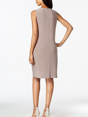 Elegant Knee-Length Mother of the Bride Sheath/Column Jewel Neck Dresses