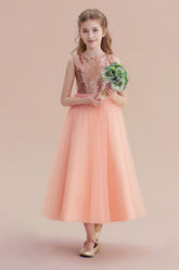 A-Line Graceful Sequins Tulle Flower Girl Dress On Sale