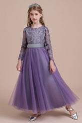A-Line Long Sleeve Ankle Length Flower Girl Dress On Sale