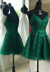 A-Line Sleeveless Laced Tulle Homecoming Dress with Appliqued Beading