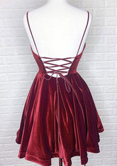 A-Line V-Neck Charmeuse Homecoming Dress