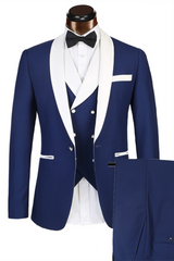 Newinlook Handsome White Lapel Three-Piece Wedding Suit for Groom