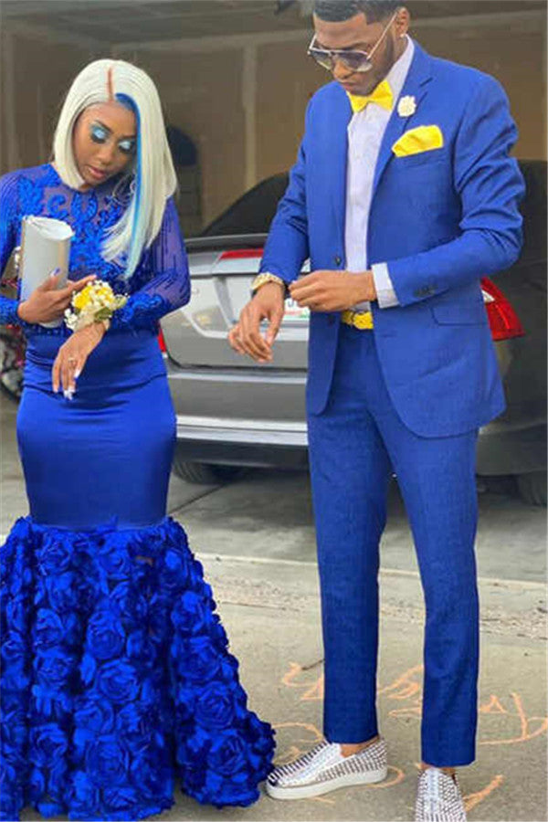 Newinlook Royal Blue Party Prom Suit - Elegant On Sale for Man with Notch Lapel