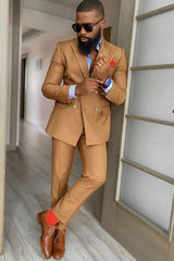 Newinlook Fashionable Best-Fit Double-Breasted Suit with Peaked Lapel for Wedding Party