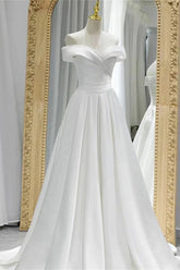 Newinlook Gorgeous Sweetheart White Off-The-Shoulder Evening Dress A-Line With Lace-Up
