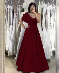 Newinlook Basics One Shoulder Elegant Off-The-Shoulder Royal Blue Evening Dress