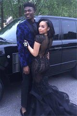 Newinlook Royal Blue Groom and Groomsmen Suits - Flower Printed 2 Pieces, Online