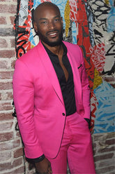Newinlook Fuchsia Prince Suit - Fashionable Shawl Lapel, One Button for Groom