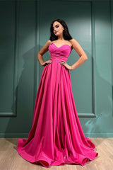 Newinlook Sweetheart Fuchsia Long Evening Dress With Split